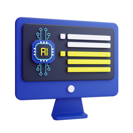 Alerta de inteligência artificial  3D Icon
