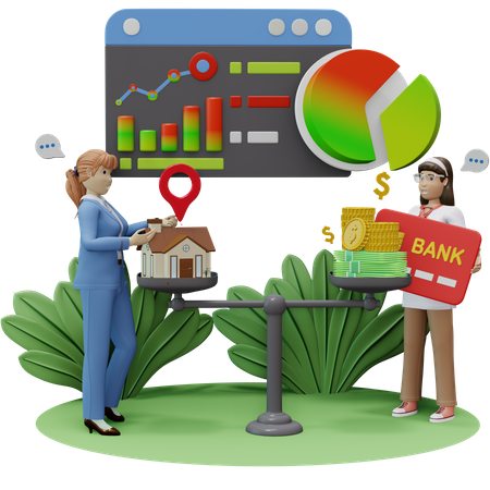 Property Analysis  3D Illustration