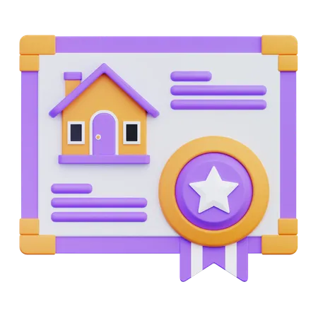 Property Certificate  3D Icon