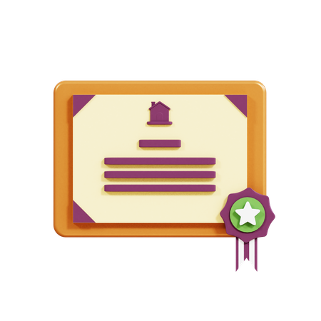 Property Certificate  3D Icon