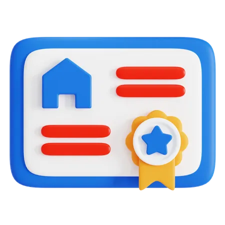 Property Certificate 3D Icon