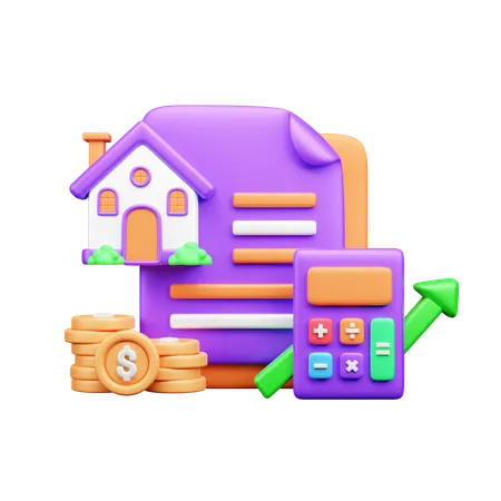 재산 비용  3D Icon