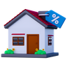 residential real estate discount 3d illustration