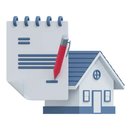 Property Contract Document Real Estate 3 D Icon Illustration 3D Icon