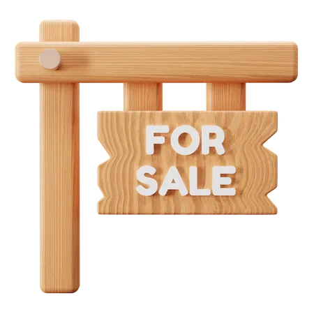 Property For Sale Sign 3 D Illustration 3D Icon