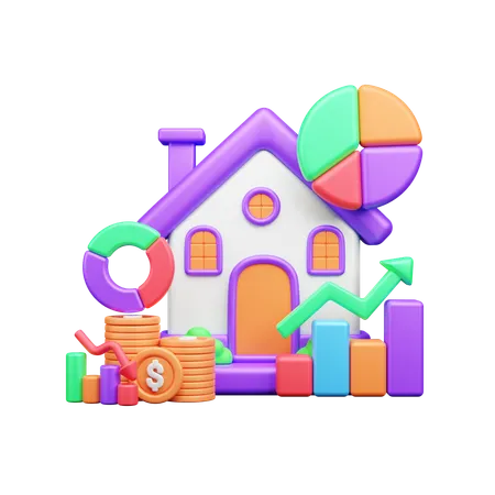 Property Growth Analysis  3D Icon