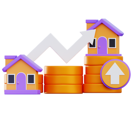 Property Growth Investment  3D Icon