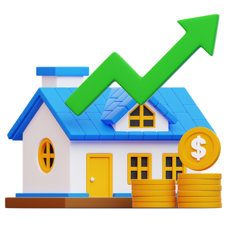 Property Growth Investment  3D Icon