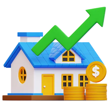 Property Growth Investment  3D Icon