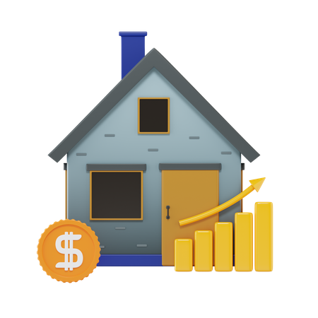 Property Growth Investment  3D Icon