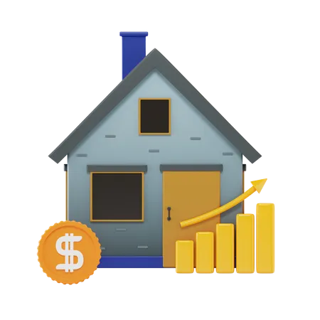 Property Growth Investment  3D Icon