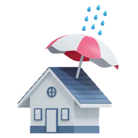 Property Insurance Protection Real Estate 3 D Icon Illustration 3D Icon