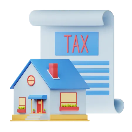 3 D Illustration Real Estate Property Tax 3D Icon