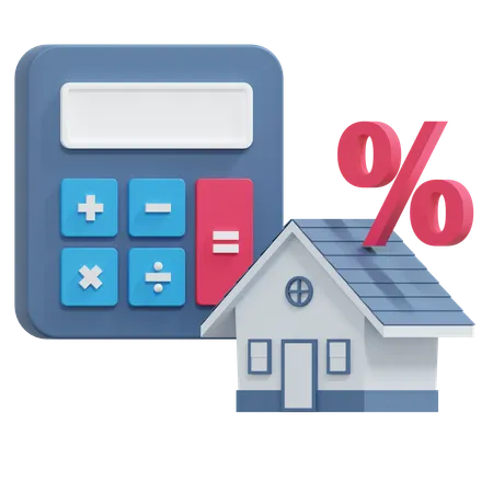 Property Tax Calculation Cost Real Estate 3 D Icon Illustration 3D Icon
