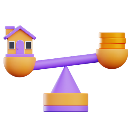 Property Value Balance  3D Icon