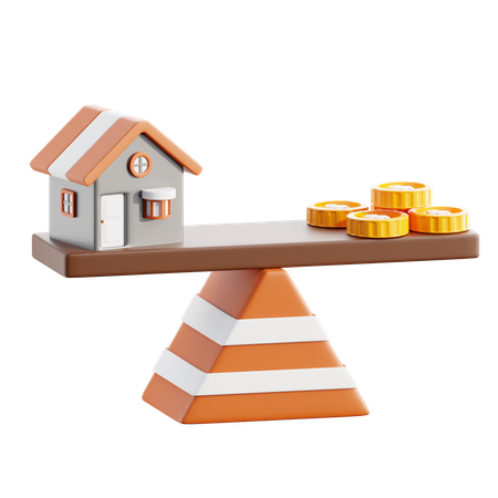 Property value balance  3D Icon