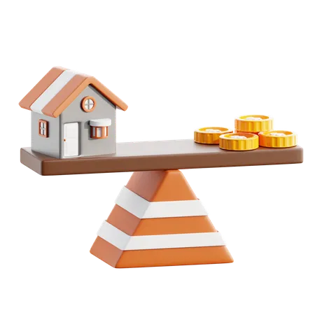 Property value balance  3D Icon