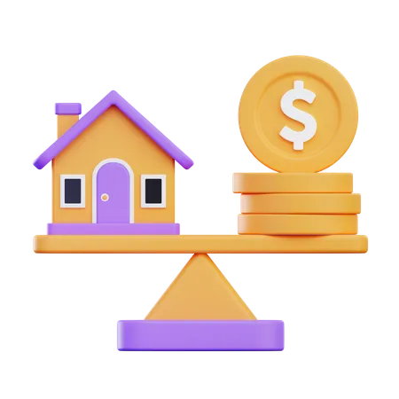 Property Value Balance  3D Icon