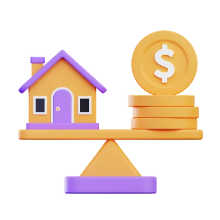 Property Value Balance  3D Icon