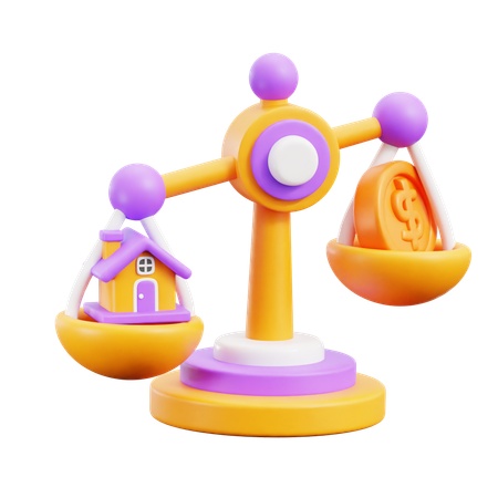 Property value balance  3D Icon