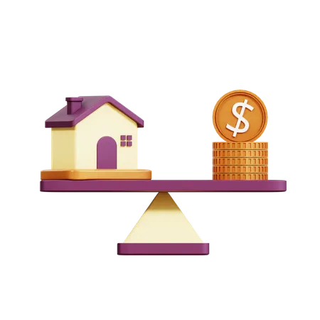Property Value Balance  3D Icon