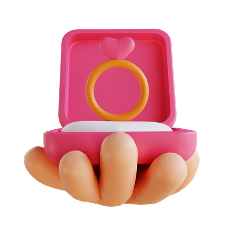 Proposal ring on valentines day  3D Icon