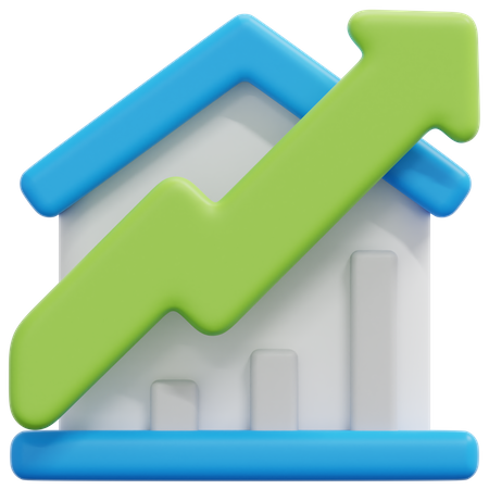 Croissance immobilière  3D Icon