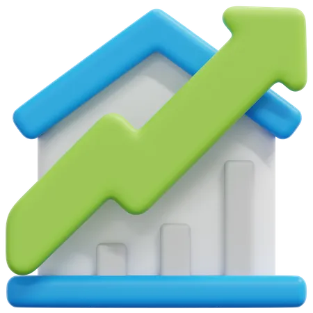 Croissance immobilière  3D Icon