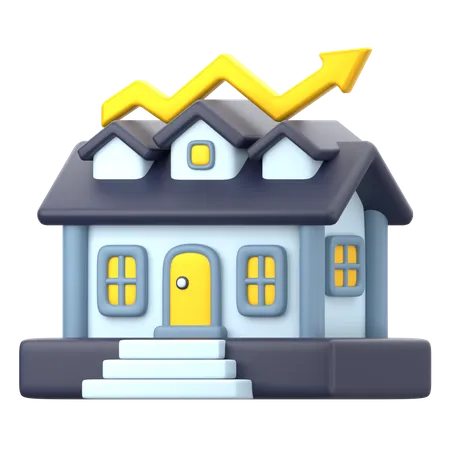 Croissance immobilière  3D Icon