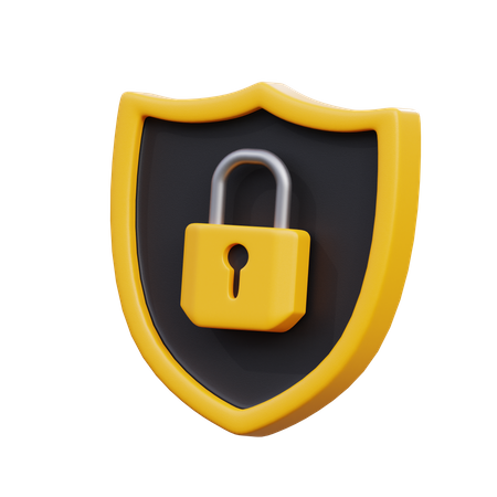 Escudo de cadeado de proteção  3D Icon