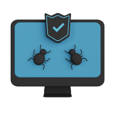 Proteção contra malware  3D Icon