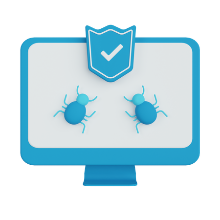 Proteção contra malware  3D Icon