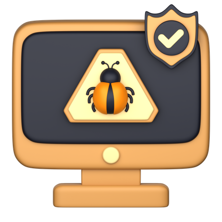 Proteção contra malware  3D Icon