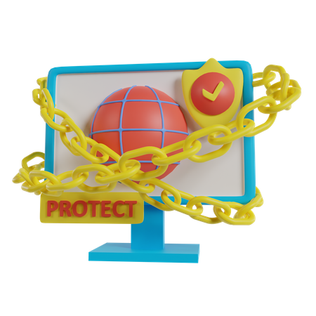 Proteção da web  3D Icon