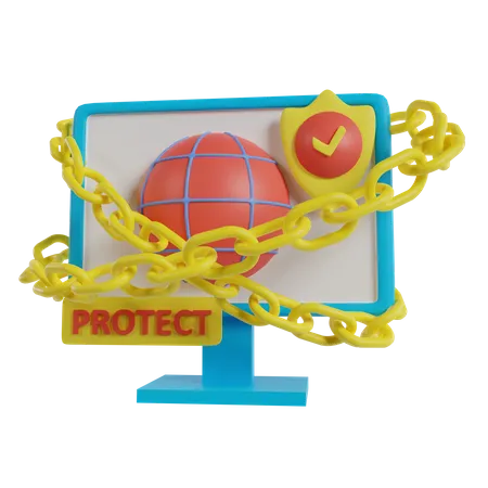 Proteção da web  3D Icon