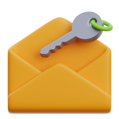 Proteção de chave de e-mail  3D Icon