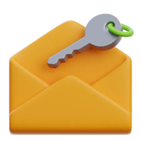 Proteção de chave de e-mail  3D Icon