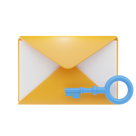 Proteção de chave de e-mail  3D Icon