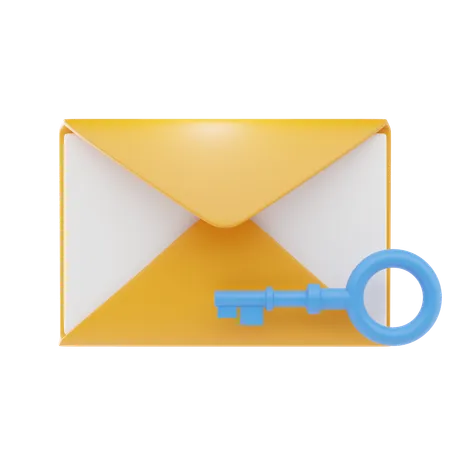 Proteção de chave de e-mail  3D Icon