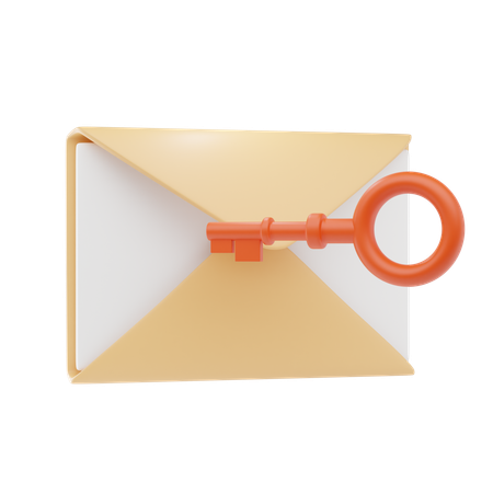 Proteção de chave de e-mail  3D Icon