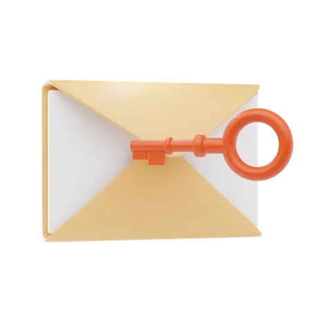 Proteção de chave de e-mail  3D Icon