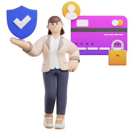 Proteção de conta bancária  3D Icon