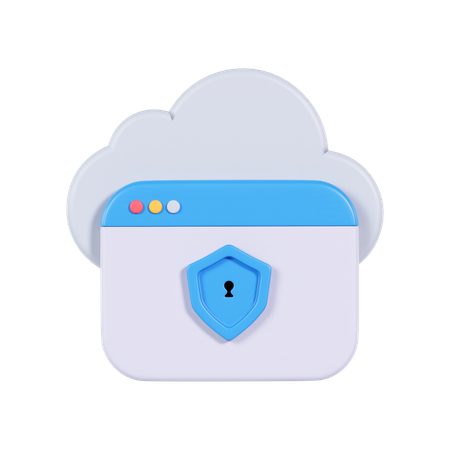 Proteção de dados na nuvem  3D Icon