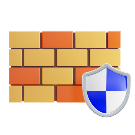 Proteção por firewall  3D Icon