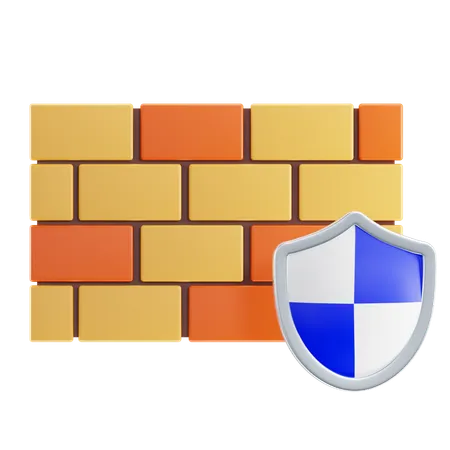 Proteção por firewall  3D Icon