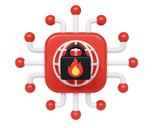 Proteção por firewall  3D Icon