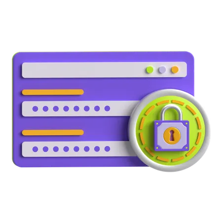 Proteção de login  3D Icon