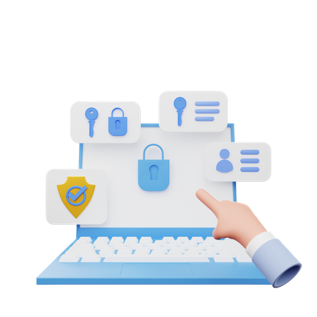 Proteção de login on-line  3D Icon