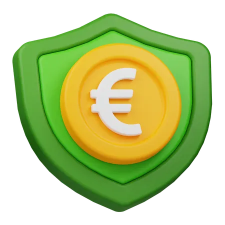 Proteção de moeda de euro  3D Icon