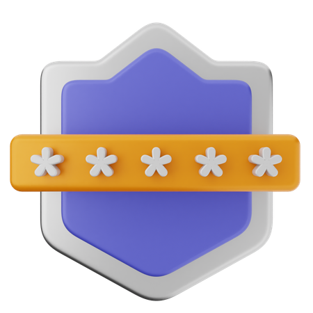 Proteção de escudo de senha  3D Icon